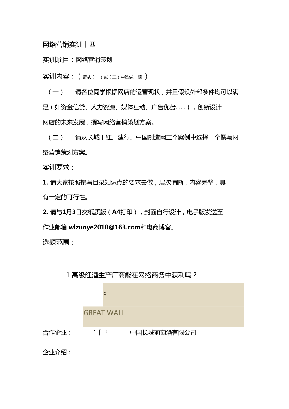 实训14网络营销策划